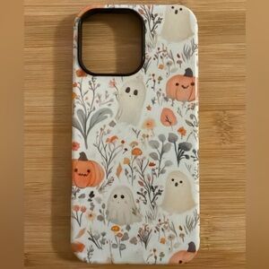 iPhone 16 Pro Max Halloween Ghost and Pumpkin Phone Case